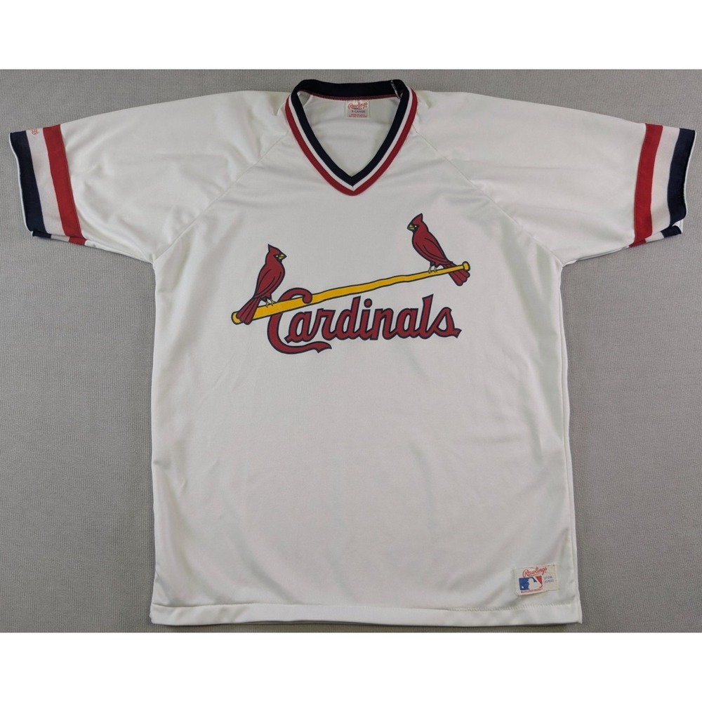 Vintage St Louis Cardinals Jersey Mens XL White Rawlings Retro 80s MLB Baseball